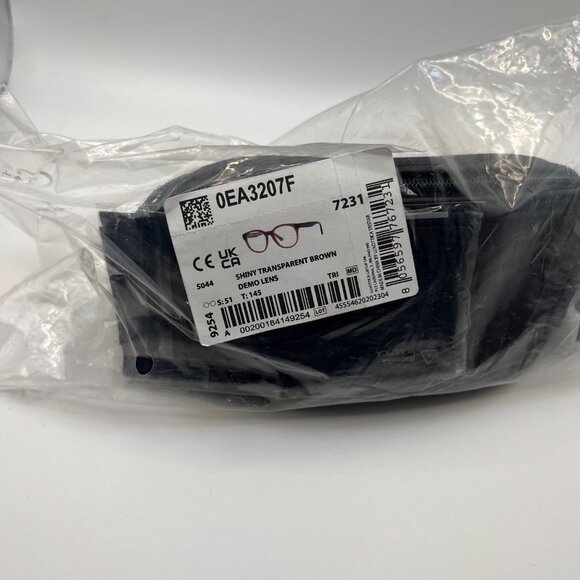 Emporio Armani Mens Shiny Transparent Brown Glasses Frames EA3207F 5044 - Picture 2 of 6